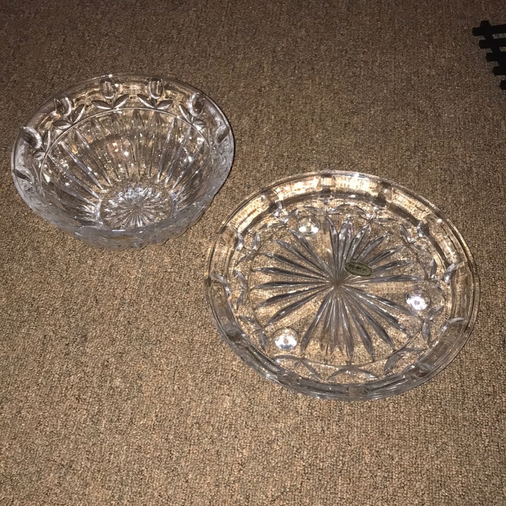 2 Pieces Block Lead Crystal